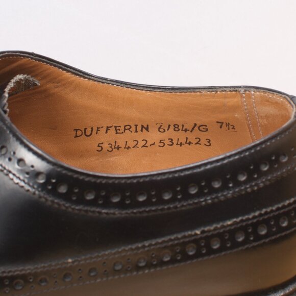 VTG Dack's Round-toe Dufferin Men's Brogue Shoe 7.5G Black 🇬🇧 Calfskin EUC - Picture 6 of 8